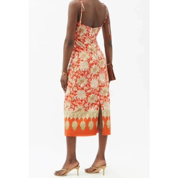 Johanna Ortiz Prettier In Spanish Printed Cotton Slip Dress Size Large - Picture 12 of 13